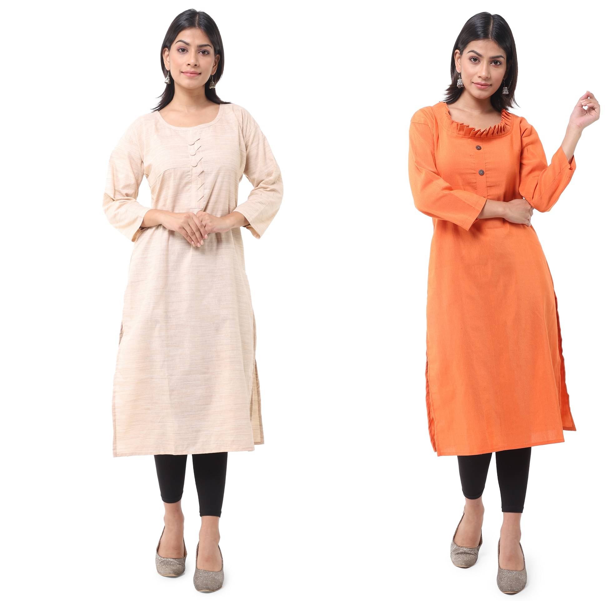 DESHBANDHU DBK - Multicolor Cotton Women's Straight Kurti ( Pack of 2 ) DESHBANDHU DBK - Multicolor Cotton Women's Straight Kurti ( Pack of 2 )