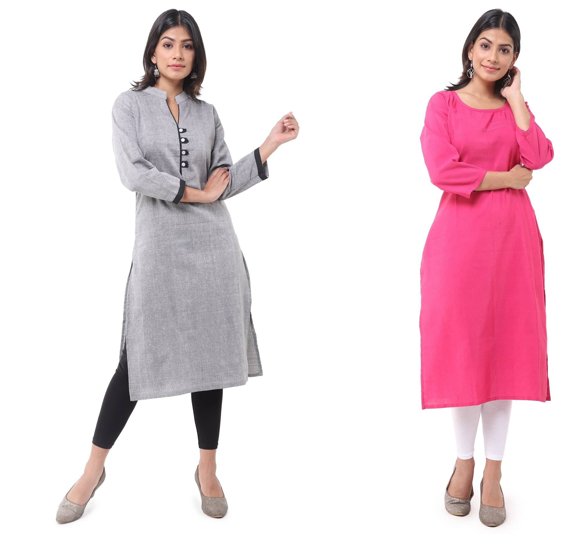 DESHBANDHU DBK - Multicolor Cotton Women's Straight Kurti ( Pack of 2 ) DESHBANDHU DBK - Multicolor Cotton Women's Straight Kurti ( Pack of 2 )