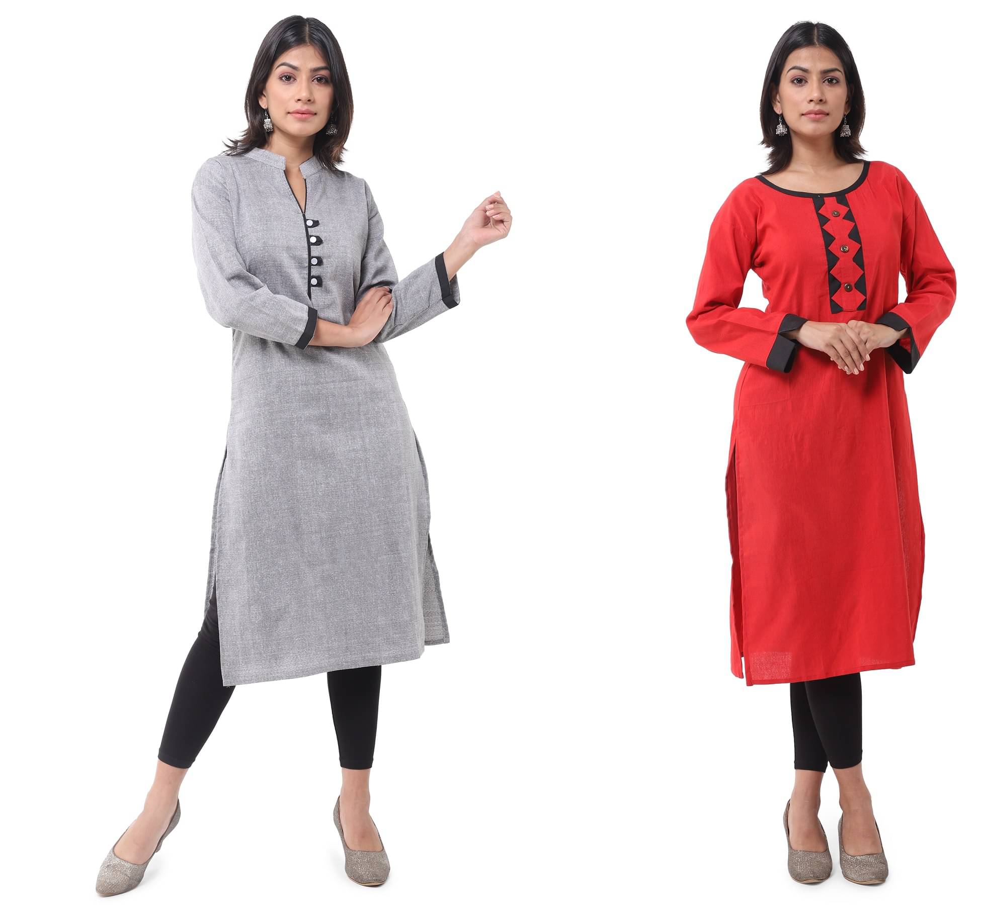DESHBANDHU DBK - Multicolor Cotton Women's Straight Kurti ( Pack of 2 ) DESHBANDHU DBK - Multicolor Cotton Women's Straight Kurti ( Pack of 2 )