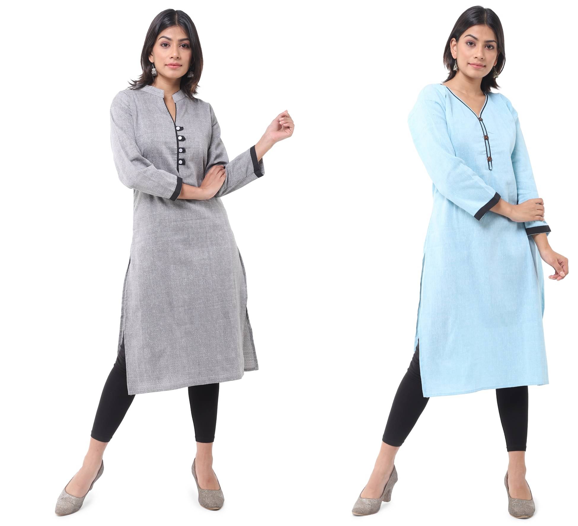 DESHBANDHU DBK - Multicolor Cotton Women's Straight Kurti ( Pack of 2 ) DESHBANDHU DBK - Multicolor Cotton Women's Straight Kurti ( Pack of 2 )