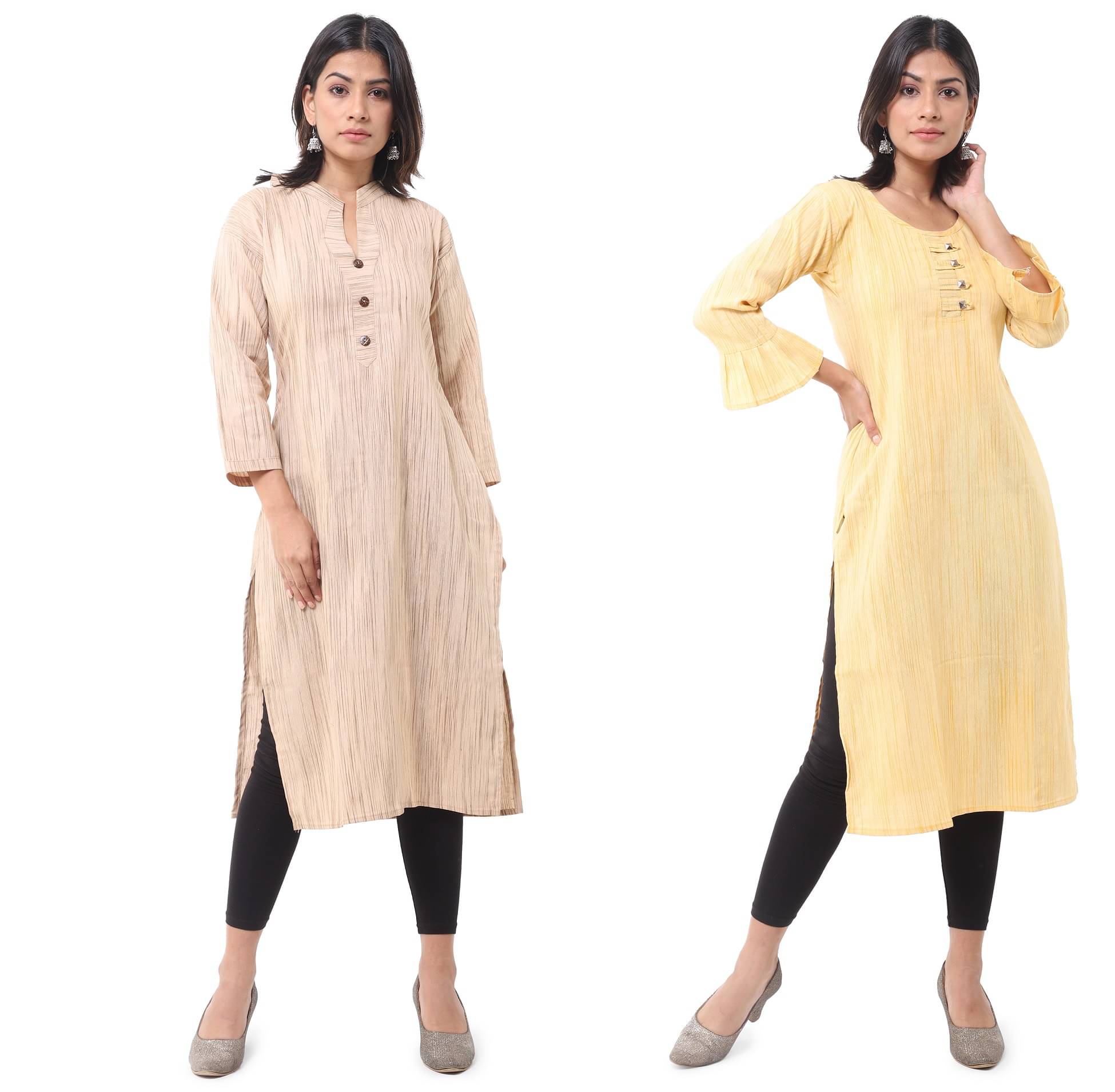 DESHBANDHU DBK - Multicolor Cotton Women's Straight Kurti ( Pack of 2 ) DESHBANDHU DBK - Multicolor Cotton Women's Straight Kurti ( Pack of 2 )