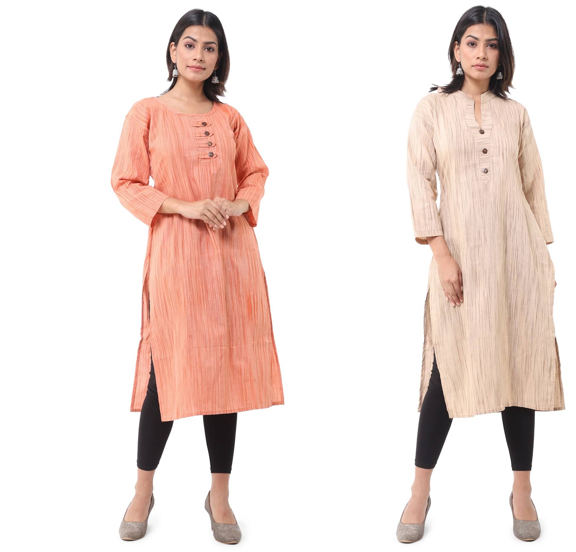 DESHBANDHU DBK - Multicolor Cotton Women's Straight Kurti ( Pack of 2 ) DESHBANDHU DBK - Multicolor Cotton Women's Straight Kurti ( Pack of 2 )