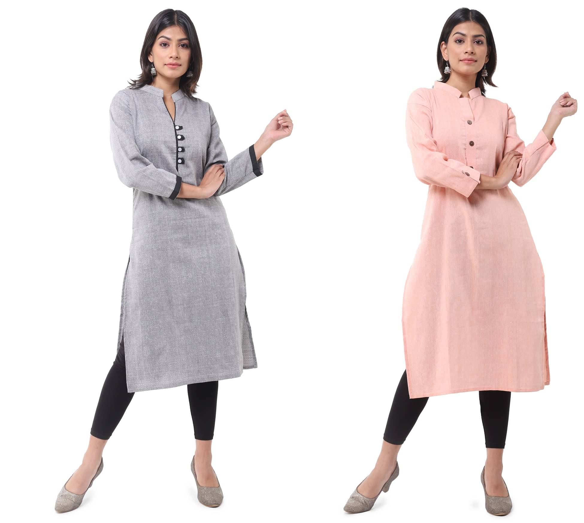     			DESHBANDHU DBK - Multicolor Cotton Women's Straight Kurti ( Pack of 2 )