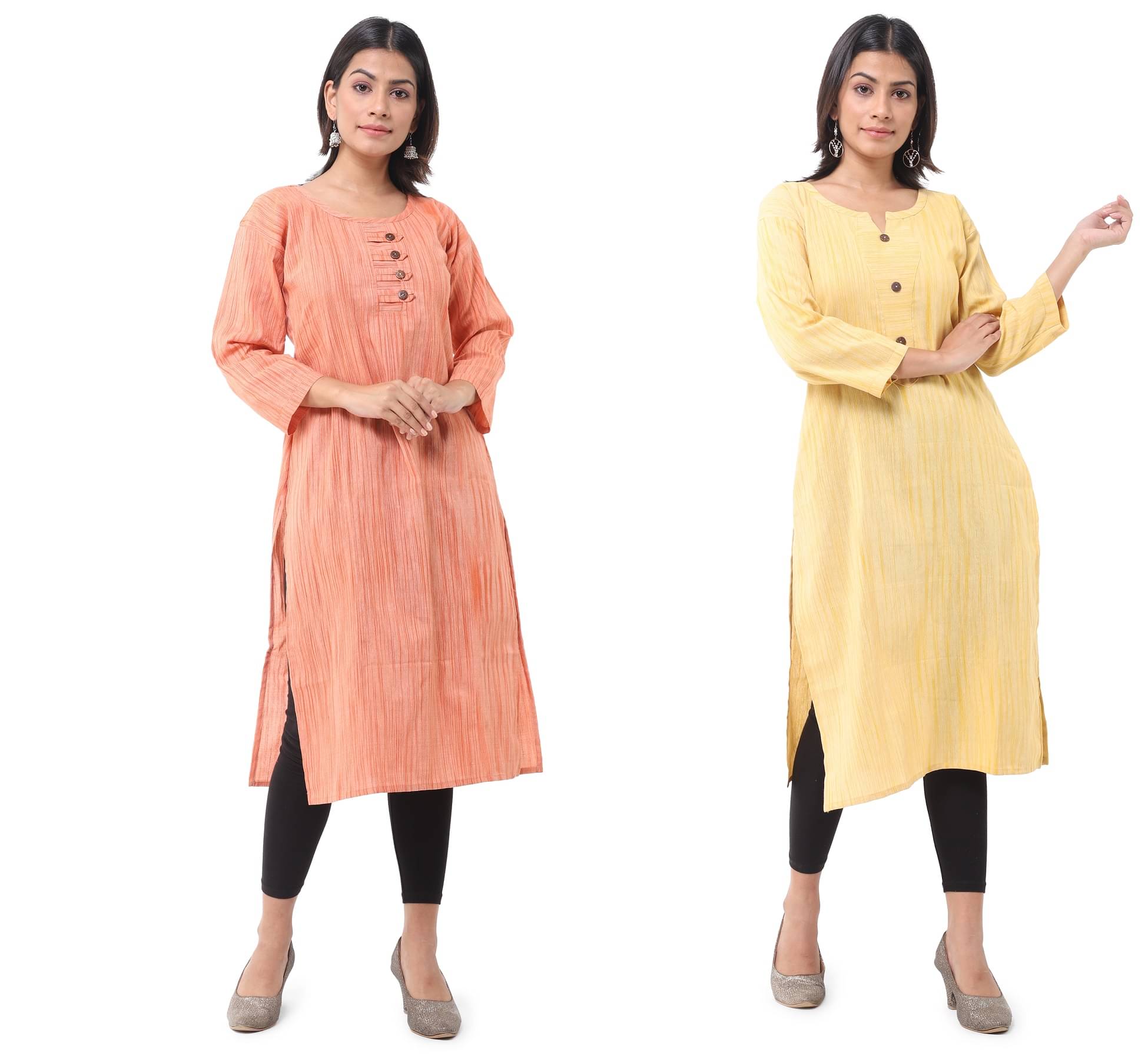 DESHBANDHU DBK - Multicolor Cotton Women's Straight Kurti ( Pack of 2 )     			DESHBANDHU DBK - Multicolor Cotton Women's Straight Kurti ( Pack of 2 )