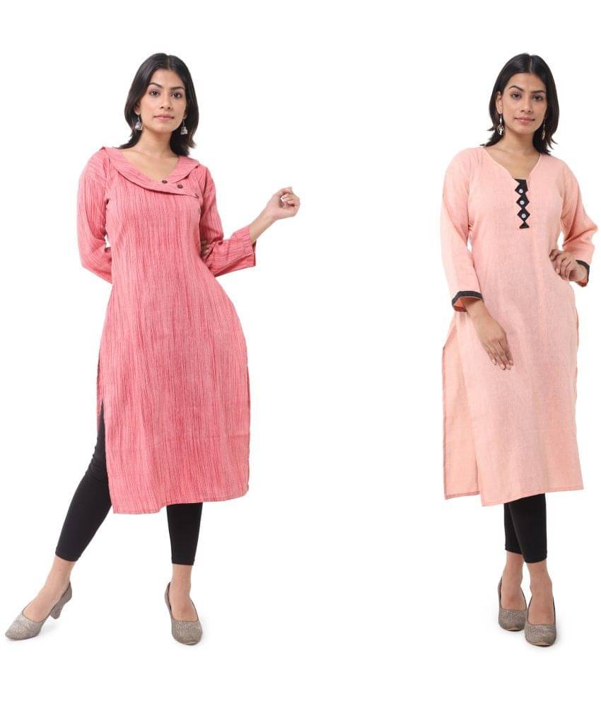 DESHBANDHU DBK - Multicolor Cotton Women's Straight Kurti ( Pack of 2 ) DESHBANDHU DBK - Multicolor Cotton Women's Straight Kurti ( Pack of 2 )