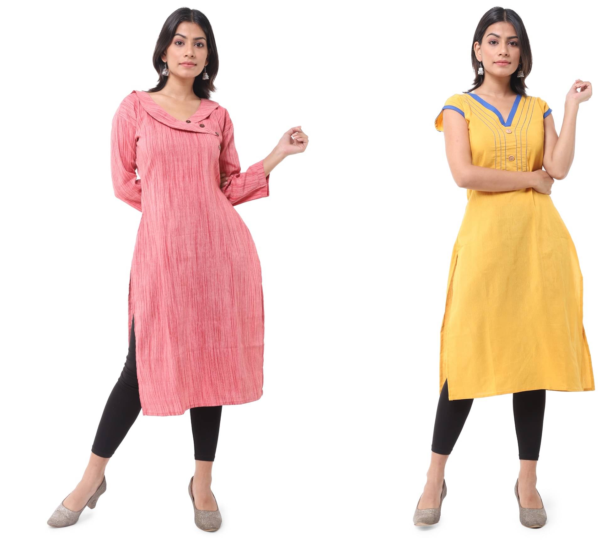 DESHBANDHU DBK - Multicolor Cotton Women's Straight Kurti ( Pack of 2 ) DESHBANDHU DBK - Multicolor Cotton Women's Straight Kurti ( Pack of 2 )