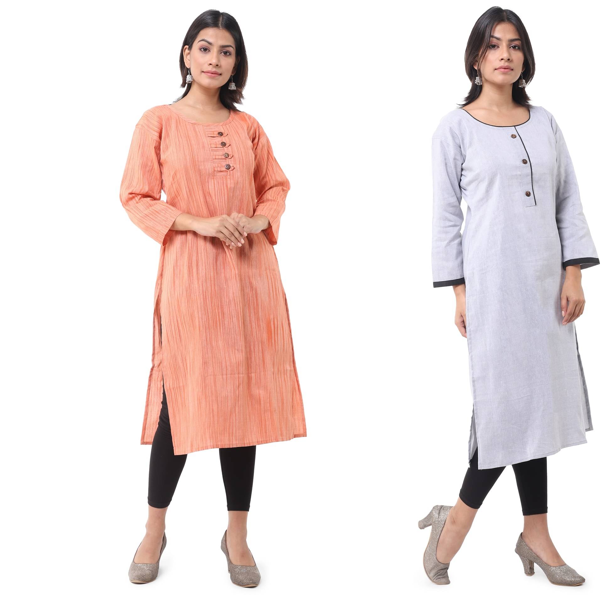 DESHBANDHU DBK - Multicolor Cotton Women's Straight Kurti ( Pack of 2 ) DESHBANDHU DBK - Multicolor Cotton Women's Straight Kurti ( Pack of 2 )