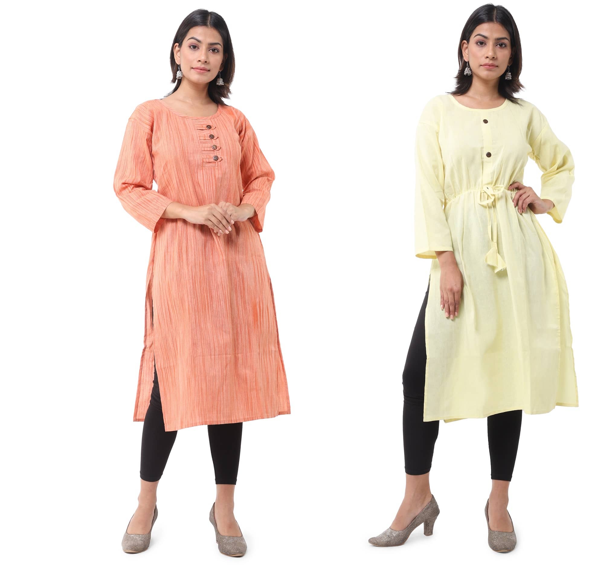 DESHBANDHU DBK - Multicolor Cotton Women's Straight Kurti ( Pack of 2 ) - Kurtis, Tunics | Buy online on ZillyBuy