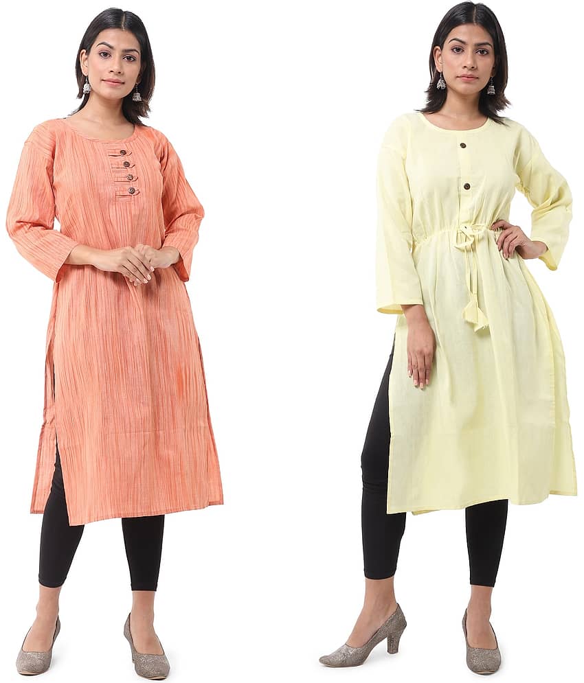 DESHBANDHU DBK - Multicolor Cotton Women's Straight Kurti ( Pack of 2 ) - Kurtis, Tunics | Buy online on ZillyBuy