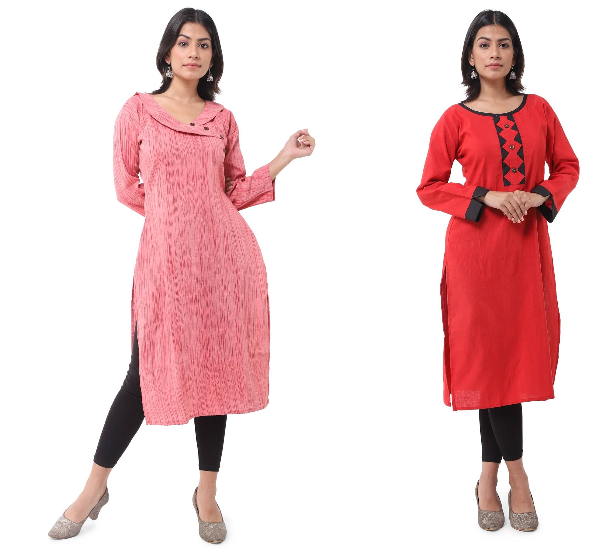 DESHBANDHU DBK - Multicolor Cotton Women's Straight Kurti ( Pack of 2 ) DESHBANDHU DBK - Multicolor Cotton Women's Straight Kurti ( Pack of 2 )