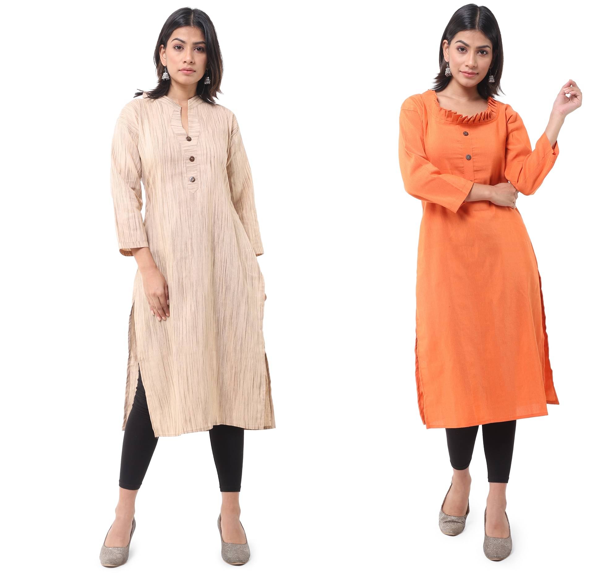 DESHBANDHU DBK - Multicolor Cotton Women's Straight Kurti ( Pack of 2 ) DESHBANDHU DBK - Multicolor Cotton Women's Straight Kurti ( Pack of 2 )