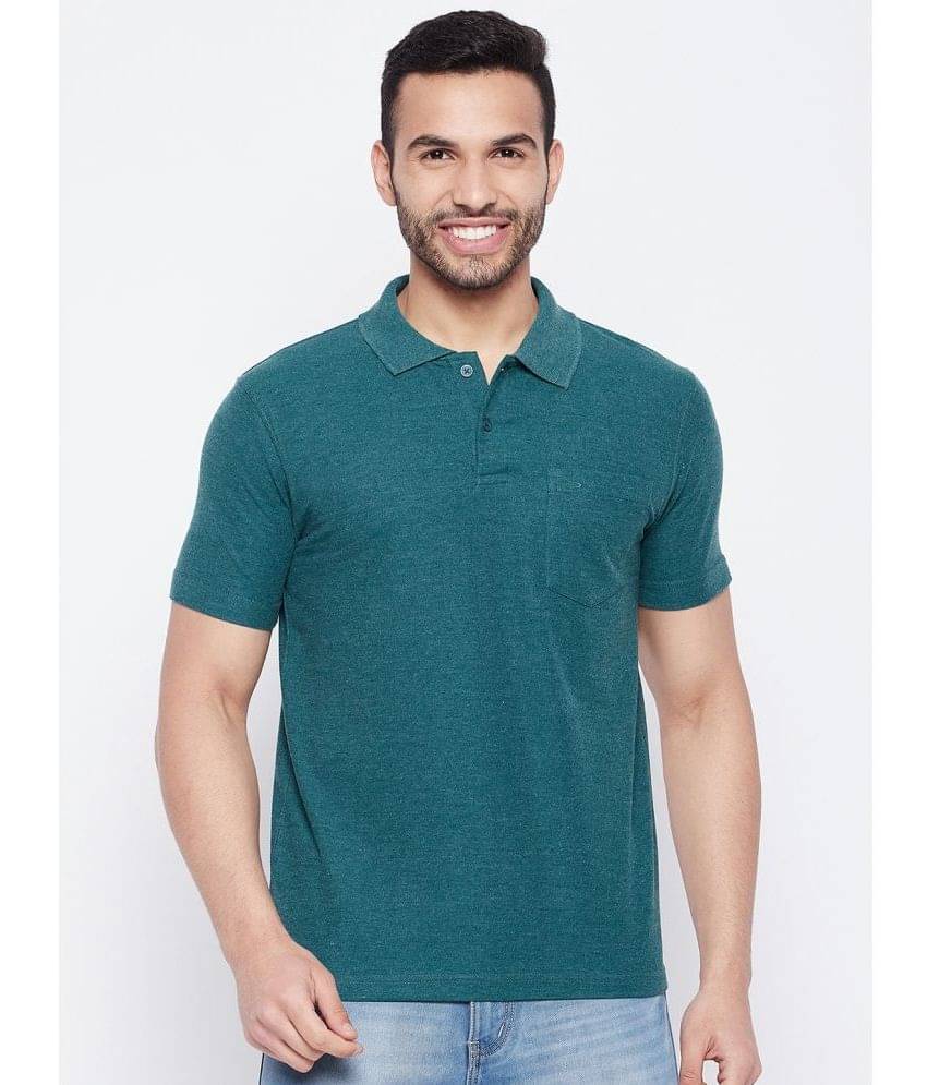     			Duke Pack of 1 Cotton Blend Regular Fit Self Design Half Sleeves Men's Polo T Shirt ( Sea Green )