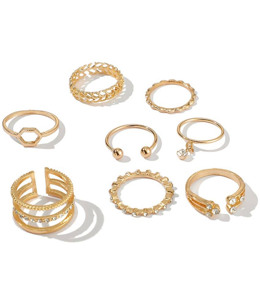 FASHION FRILL - Golden Rings ( Pack of 8 )