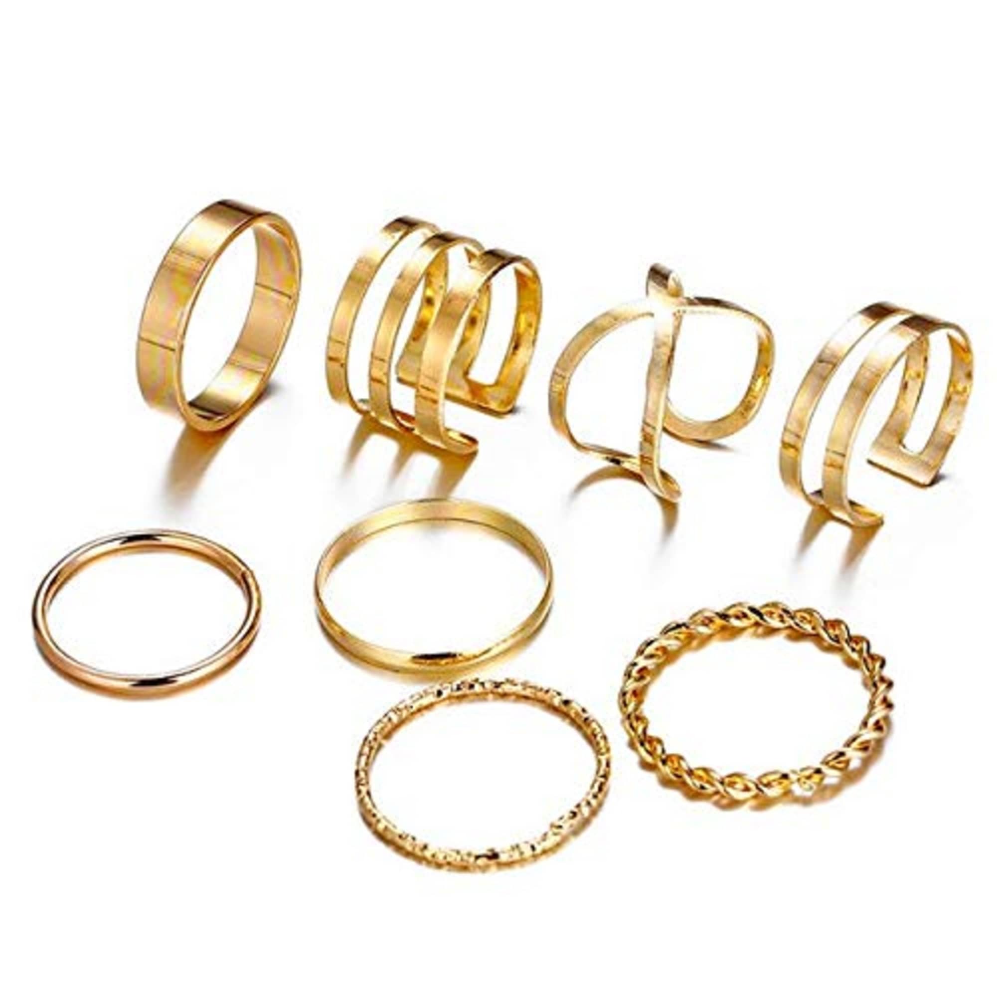 FASHION FRILL - Golden Rings ( Pack of 8 )