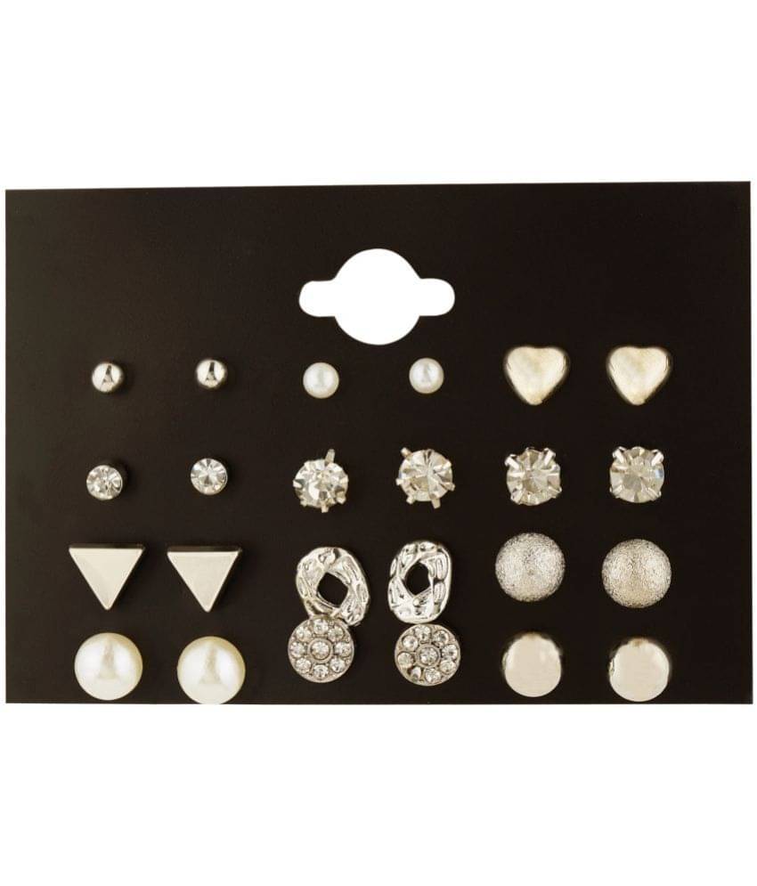     			FASHION FRILL - Silver Stud Earrings ( More Than 10 )