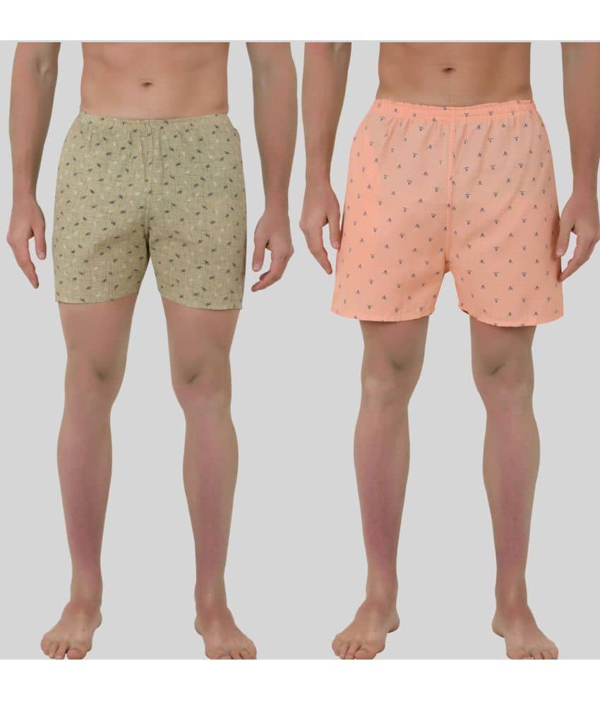 Forbro Pack of 2 Cotton Blend Boxers For Men's ( Multicolor )