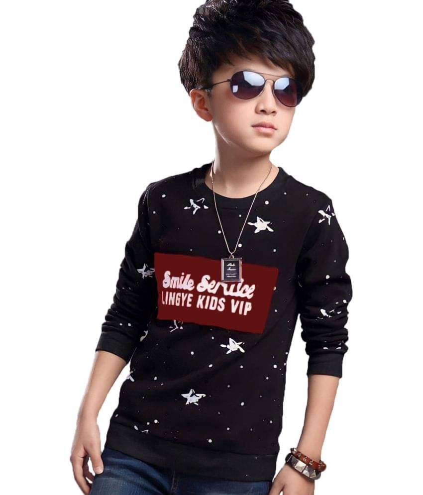     			Force Pack of 1 Boys Cotton Blend T-Shirt ( Black )