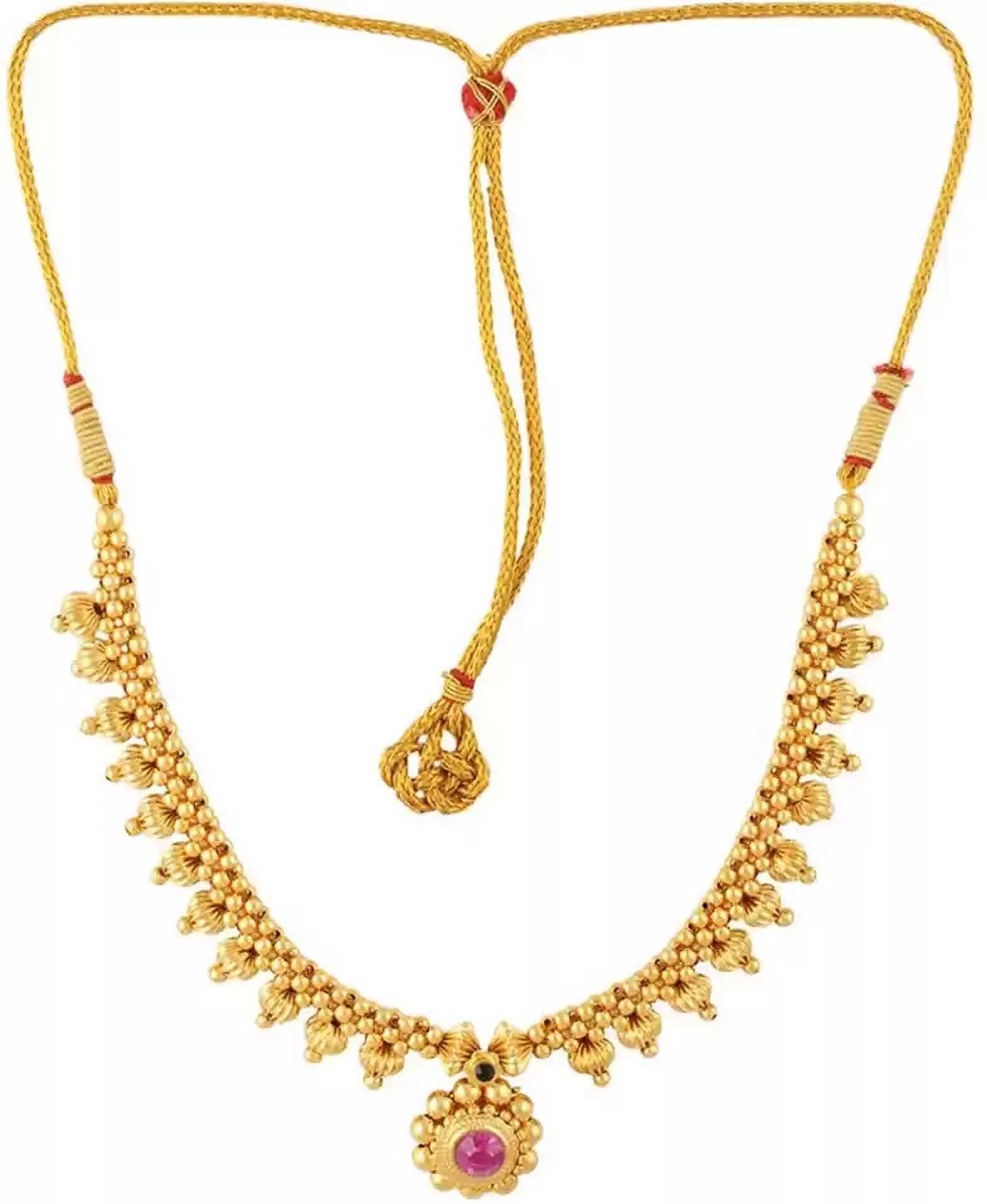     			HEER COLLECTION - Gold Metal Necklace ( Pack of 1 )