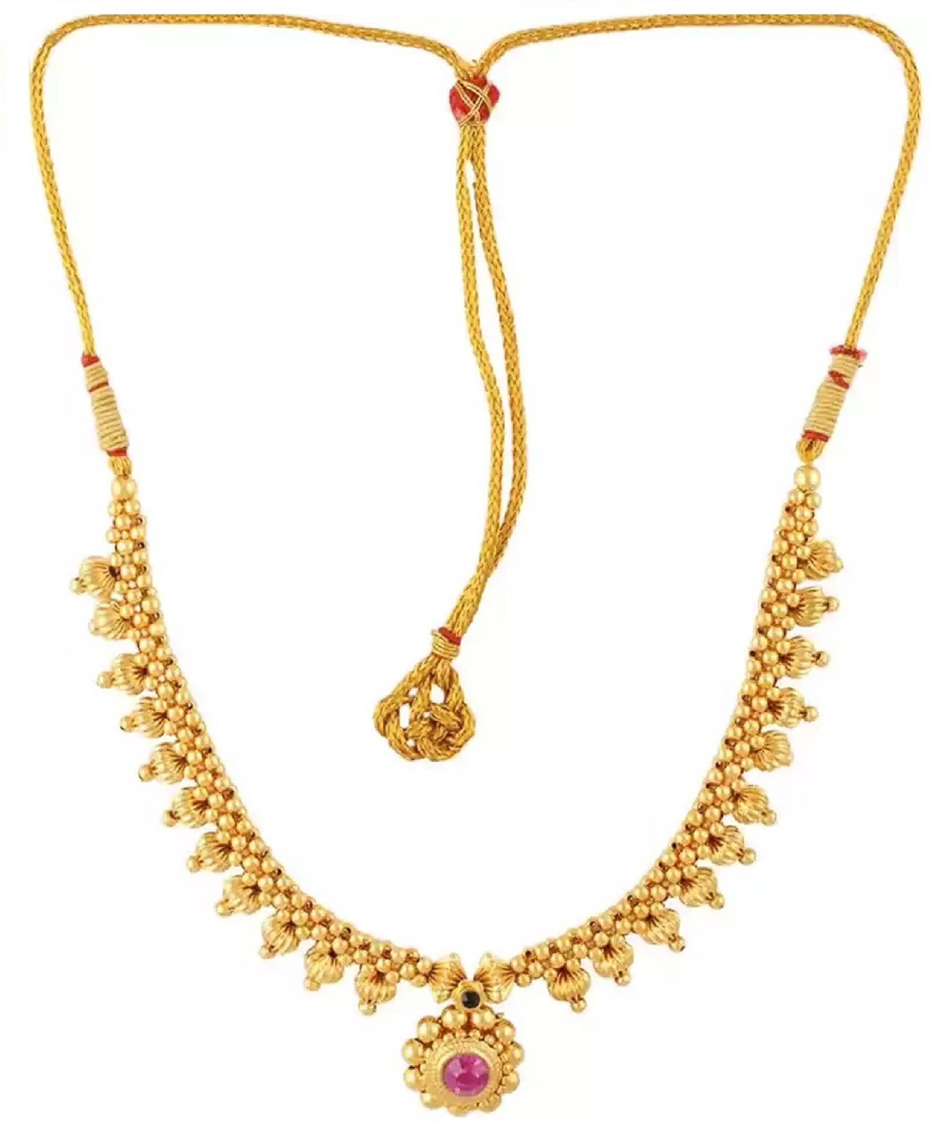 HEER COLLECTION - Gold Pearls Necklace ( Pack of 1 )