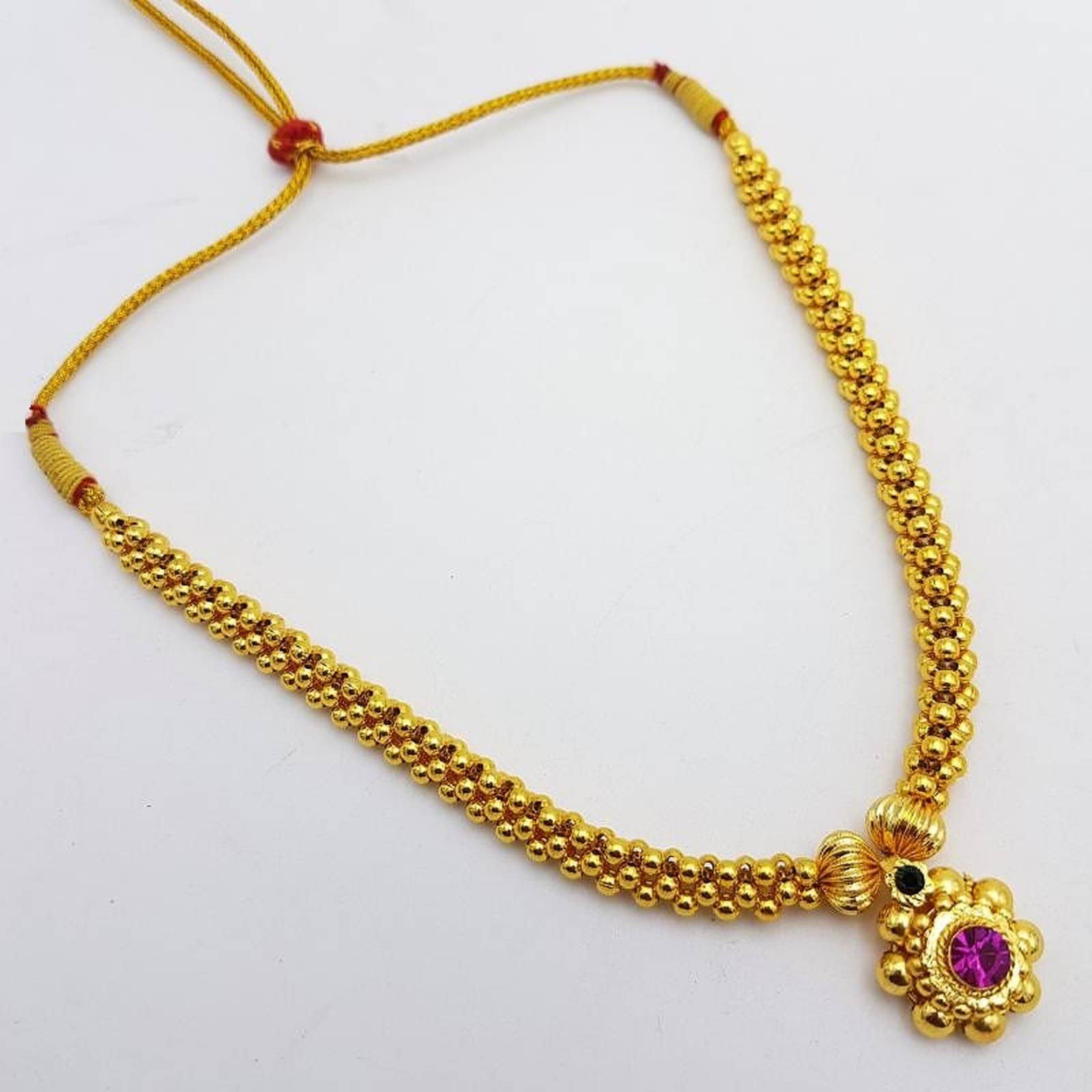 HEER COLLECTION - Gold Pearls Necklace ( Pack of 1 )