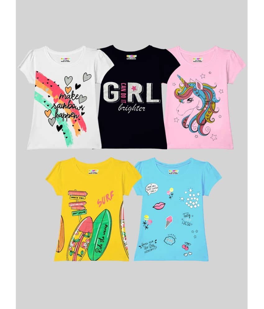 Kuchipoo Pack of 5 Girls Cotton Blend Top ( Multicolor3 )