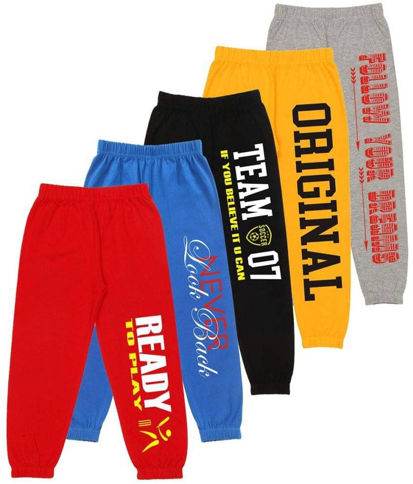 MIST N FOGG Pack of 5 Boys Cotton Blend Trackpant ( Multi ) MIST N FOGG Pack of 5 Boys Cotton Blend Trackpant ( Multi )