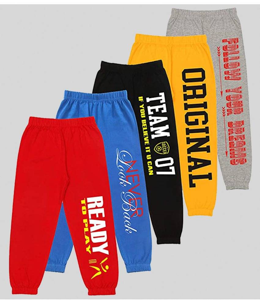 MIST N FOGG Pack of 5 Boys Cotton Blend Trackpant ( Multicolor )     			MIST N FOGG Pack of 5 Boys Cotton Blend Trackpant ( Multicolor )