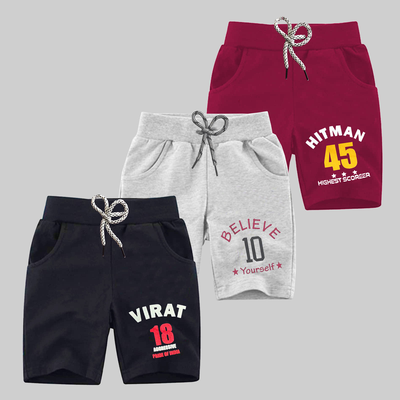 MIST N FOGG Pack of 3 Cotton Blend Shorts For Boys ( Multicolor ) - Shorts | Buy online on ZillyBuy