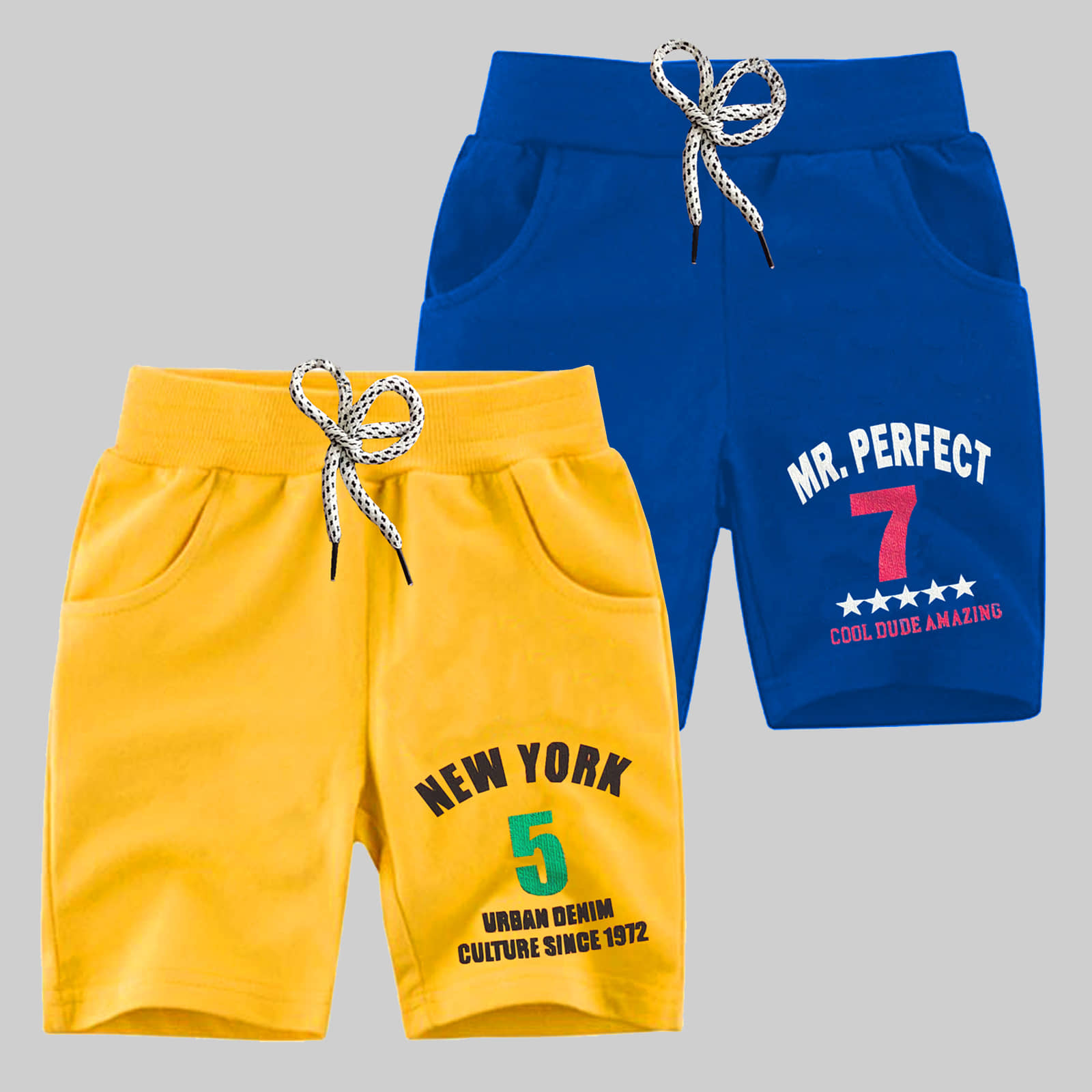 MIST N FOGG Pack of 2 Cotton Blend Shorts For Boys ( Multicolor ) - Shorts | Buy online on ZillyBuy
