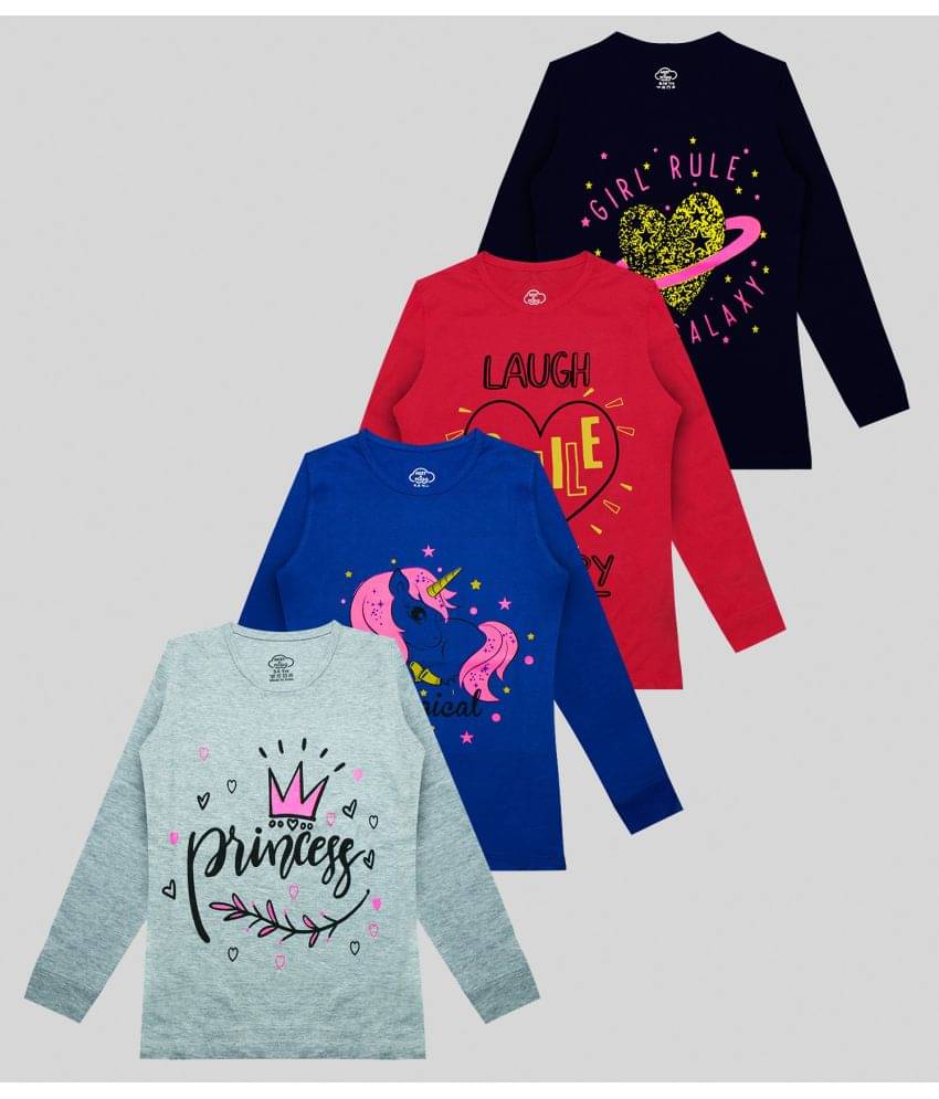     			MIST N FOGG Pack of 4 Girls Cotton Blend T-Shirt ( Multicolor )