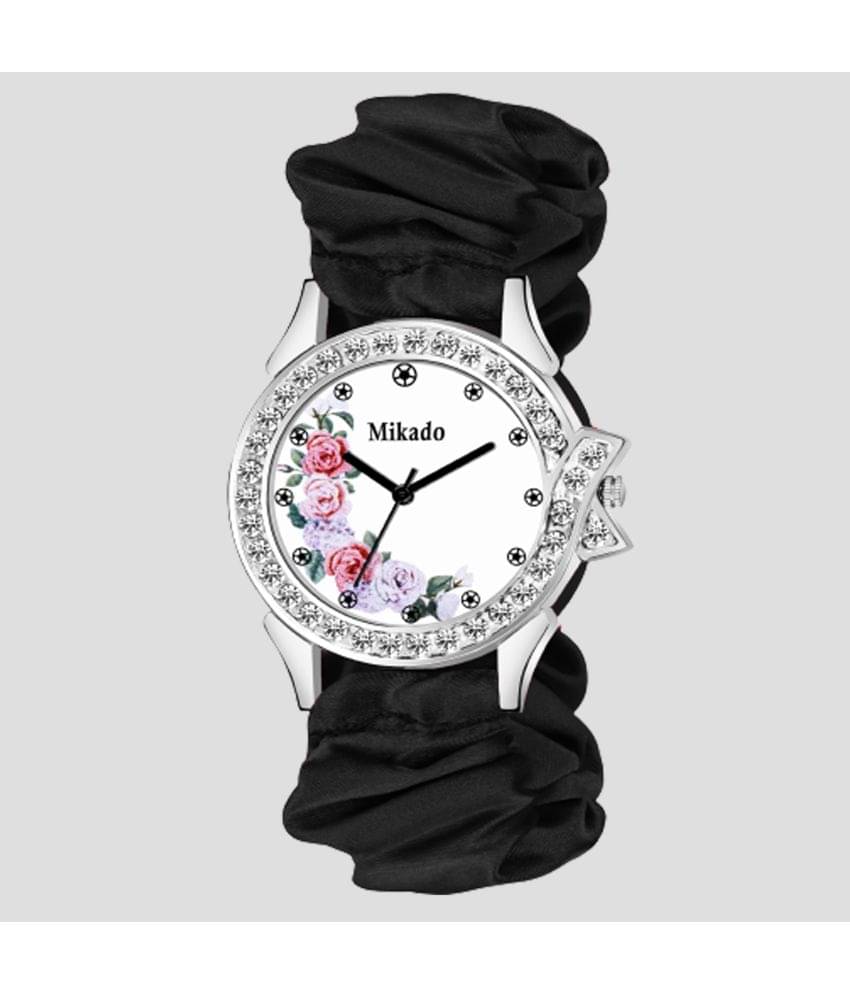     			Mikado - Black Fabric Analog Womens Watch
