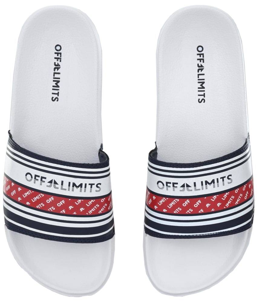     			OFF LIMITS - White Men's Slide Flip Flop