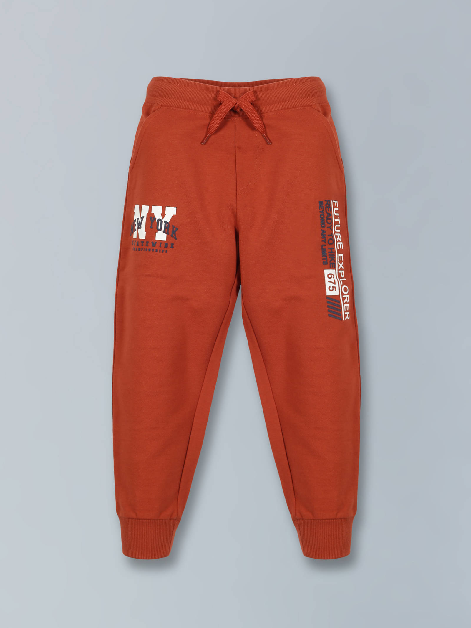     			PLUM TREE Pack of 1 Boys Cotton Trackpant ( Orange )