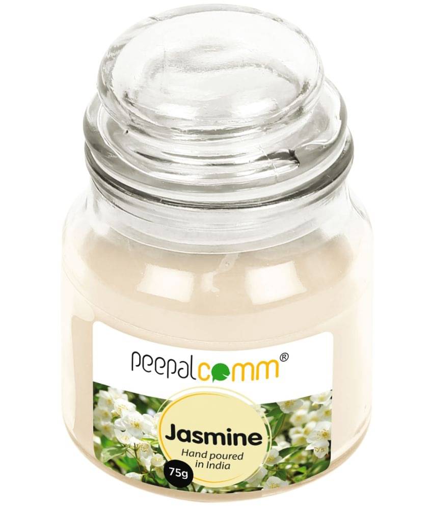     			Peepalcomm - White Jasmine Jar Candle 9 cm ( Pack of 1 )
