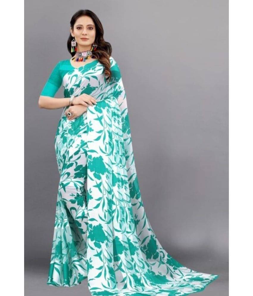 Sanwariya Silks Georgette Printed Saree With Unstitched Blouse Piece ( SkyBlue ) Sanwariya Silks Georgette Printed Saree With Unstitched Blouse Piece ( SkyBlue )