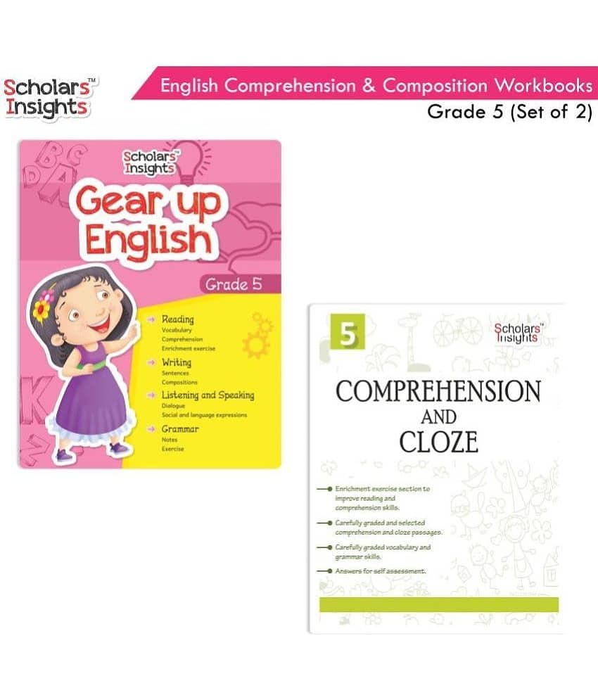 Scholars Insights Combo Set of Comprehension & Composition English Grammar Workbooks Grade 5| Set of 2 - Stationery | Buy online on ZillyBuy