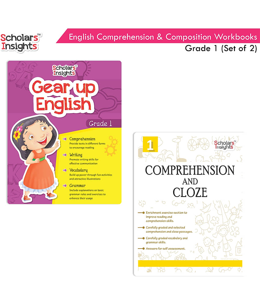 Scholars Insights Combo Set of Comprehension & Composition English Grammar Workbooks Grade 1| Set of 2 - Stationery | Buy online on ZillyBuy