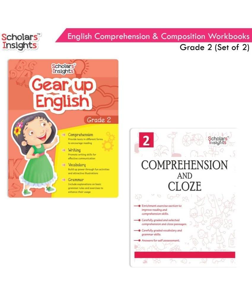 Scholars Insights Combo Set of Comprehension & Composition English Grammar Workbooks Grade 2| Set of 2 Scholars Insights Combo Set of Comprehension & Composition English Grammar Workbooks Grade 2| Set of 2