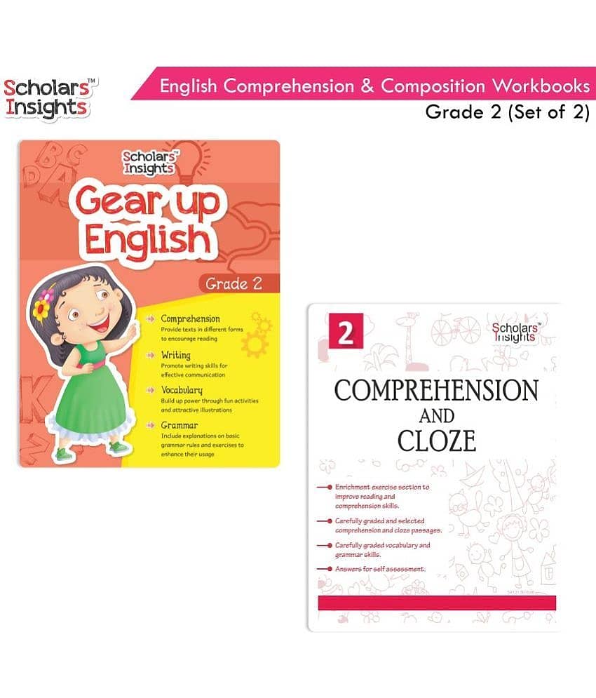 Scholars Insights Combo Set of Comprehension & Composition English Grammar Workbooks Grade 2| Set of 2 - Stationery | Buy online on ZillyBuy