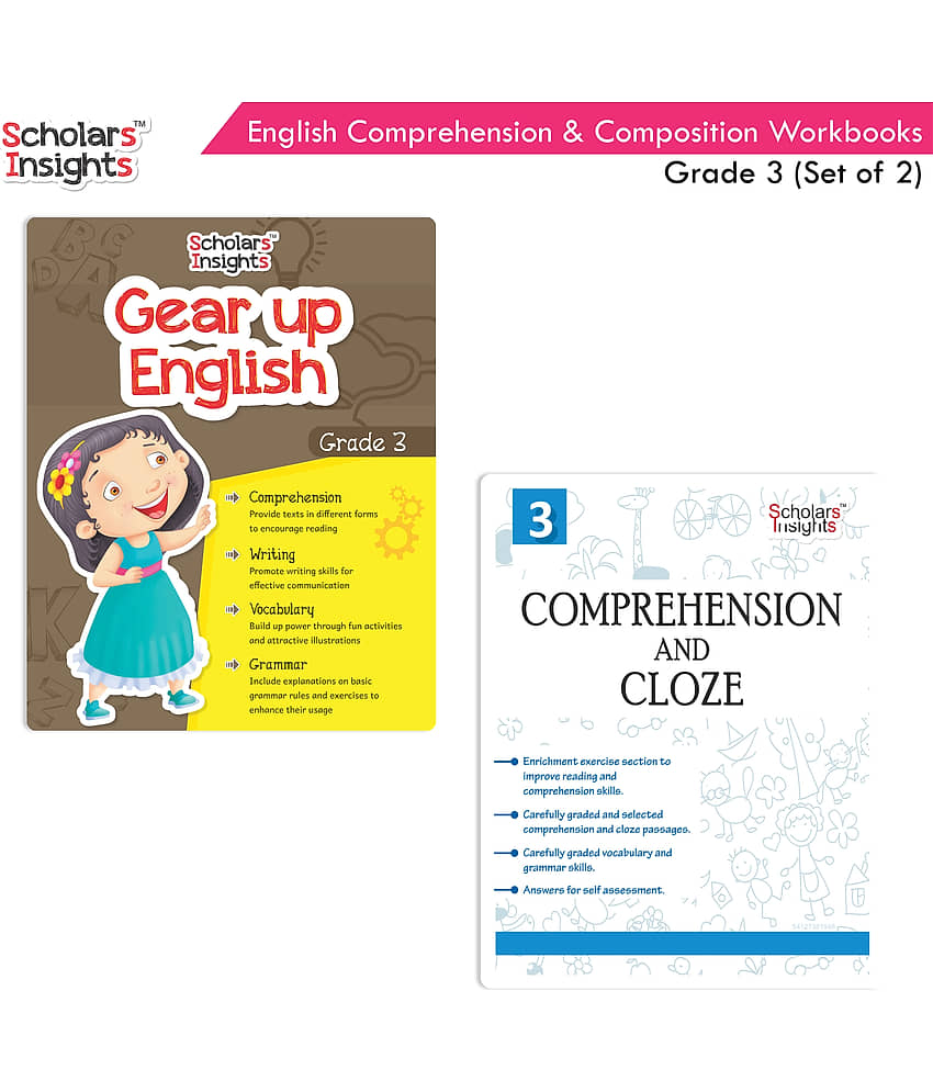 Scholars Insights Combo Set of Comprehension & Composition English Grammar Workbooks Grade 3| Set of 2 - Stationery | Buy online on ZillyBuy