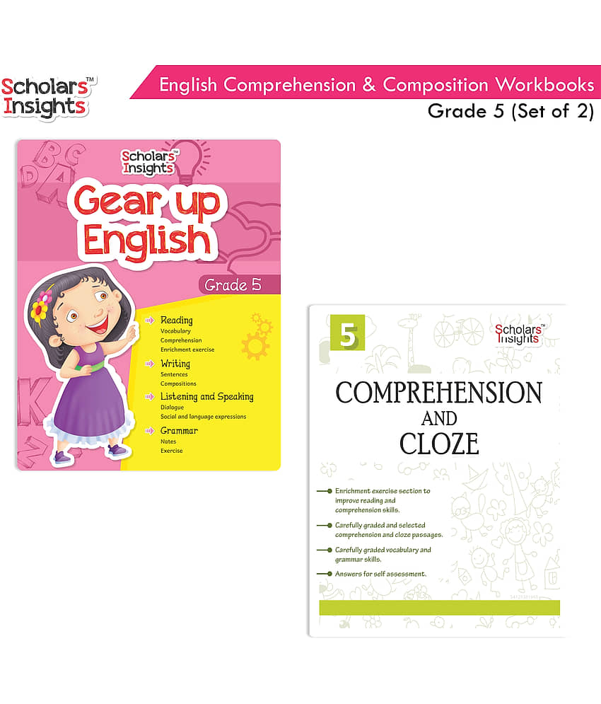Scholars Insights Combo Set of Comprehension & Composition English Grammar Workbooks Grade 4| Set of 2 - Stationery | Buy online on ZillyBuy