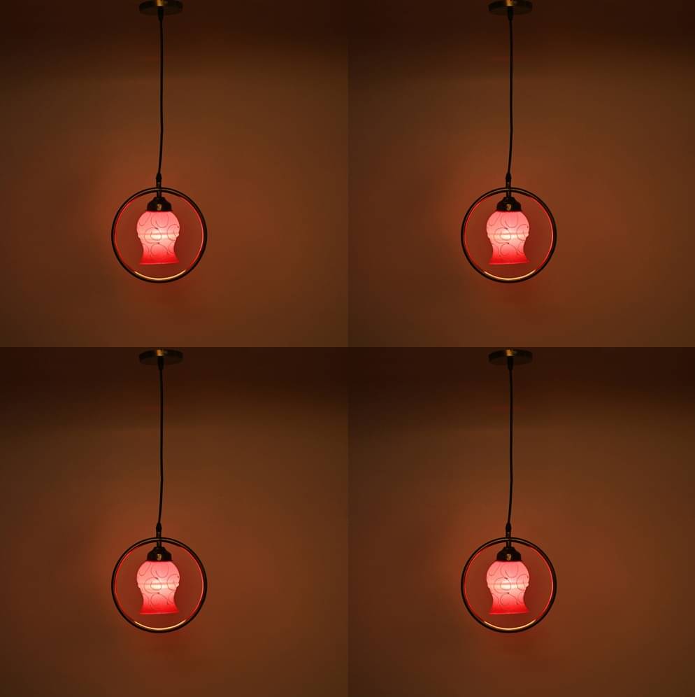 Somil Glass Ceiling Light Pendant Pink - Pack of 4 Somil Glass Ceiling Light Pendant Pink - Pack of 4