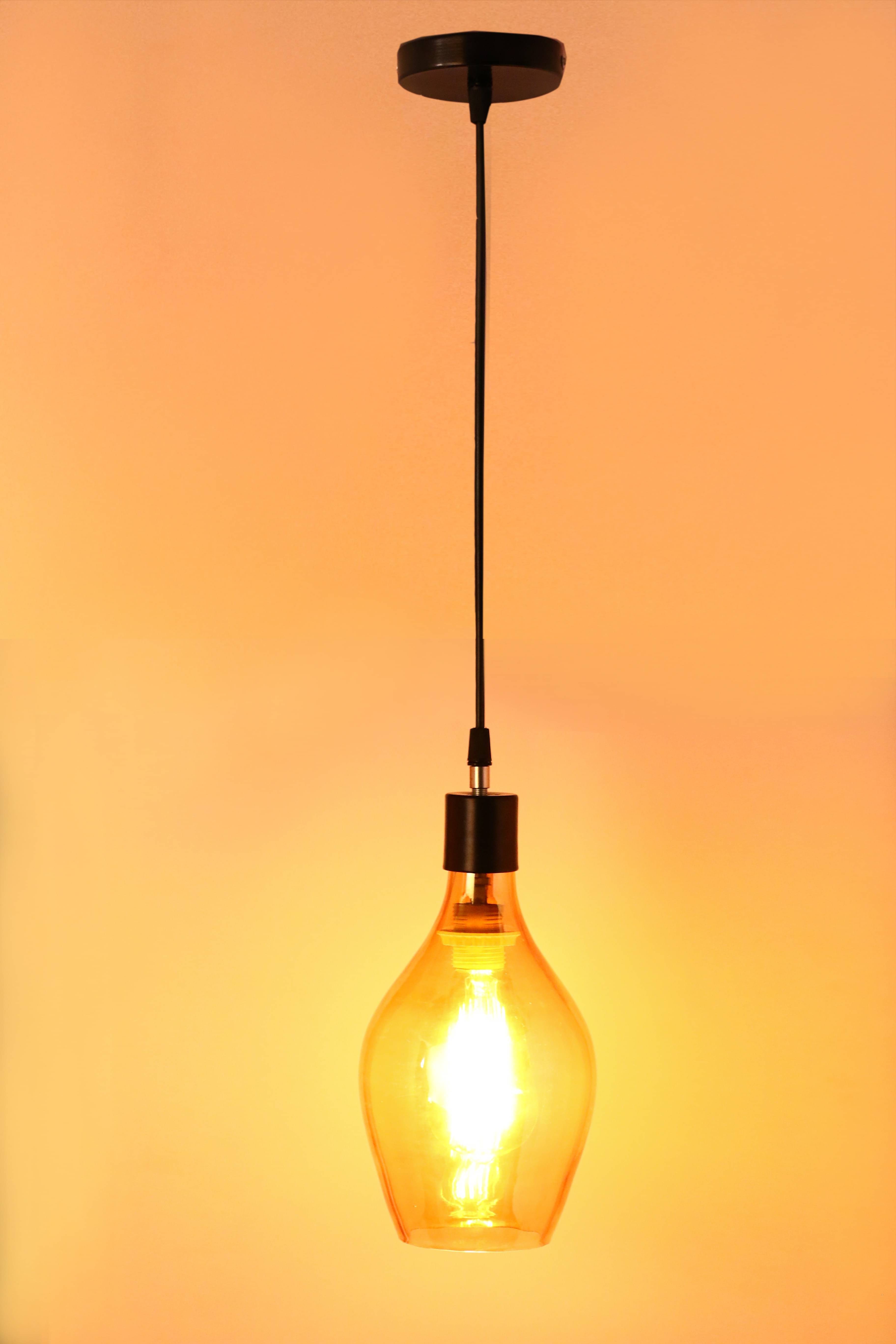     			Somil Glass Ceiling Light Pendant Black - Pack of 1