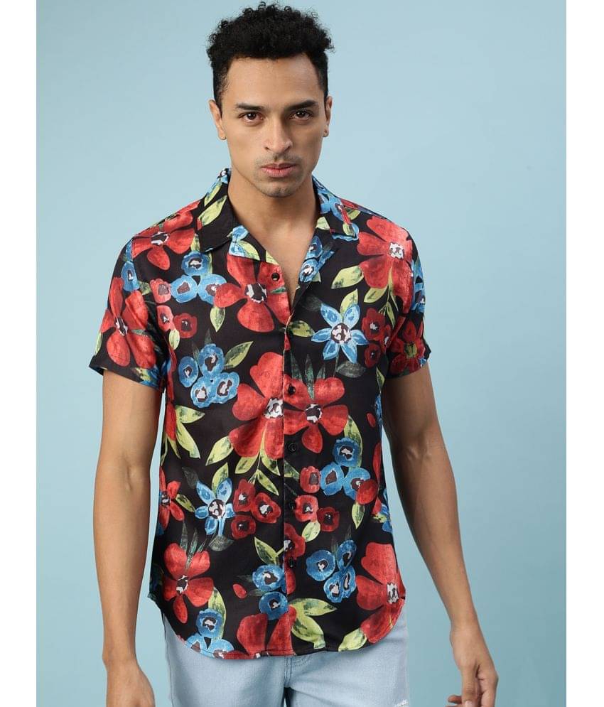 Veirdo - Black Polyester Regular Fit Men's Casual Shirt ( Pack of 1 ) Veirdo - Black Polyester Regular Fit Men's Casual Shirt ( Pack of 1 )