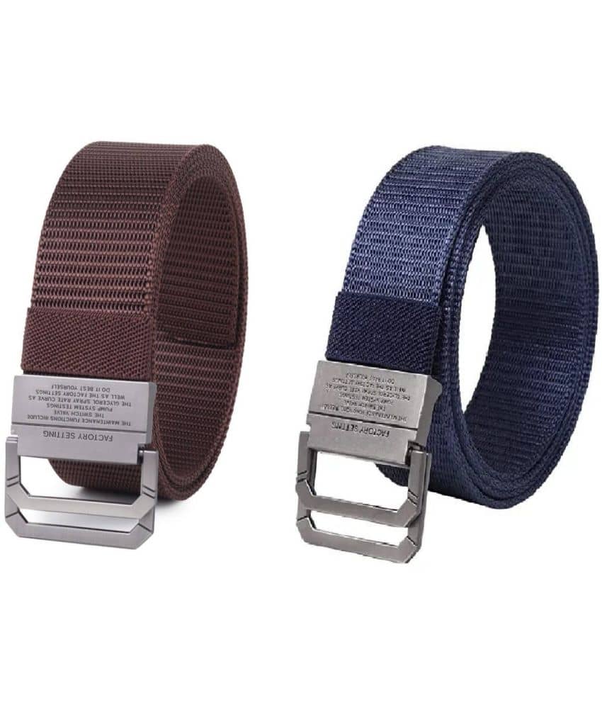 Zacharias - Multicolor Canvas Men's Casual Belt ( Pack of 2 )