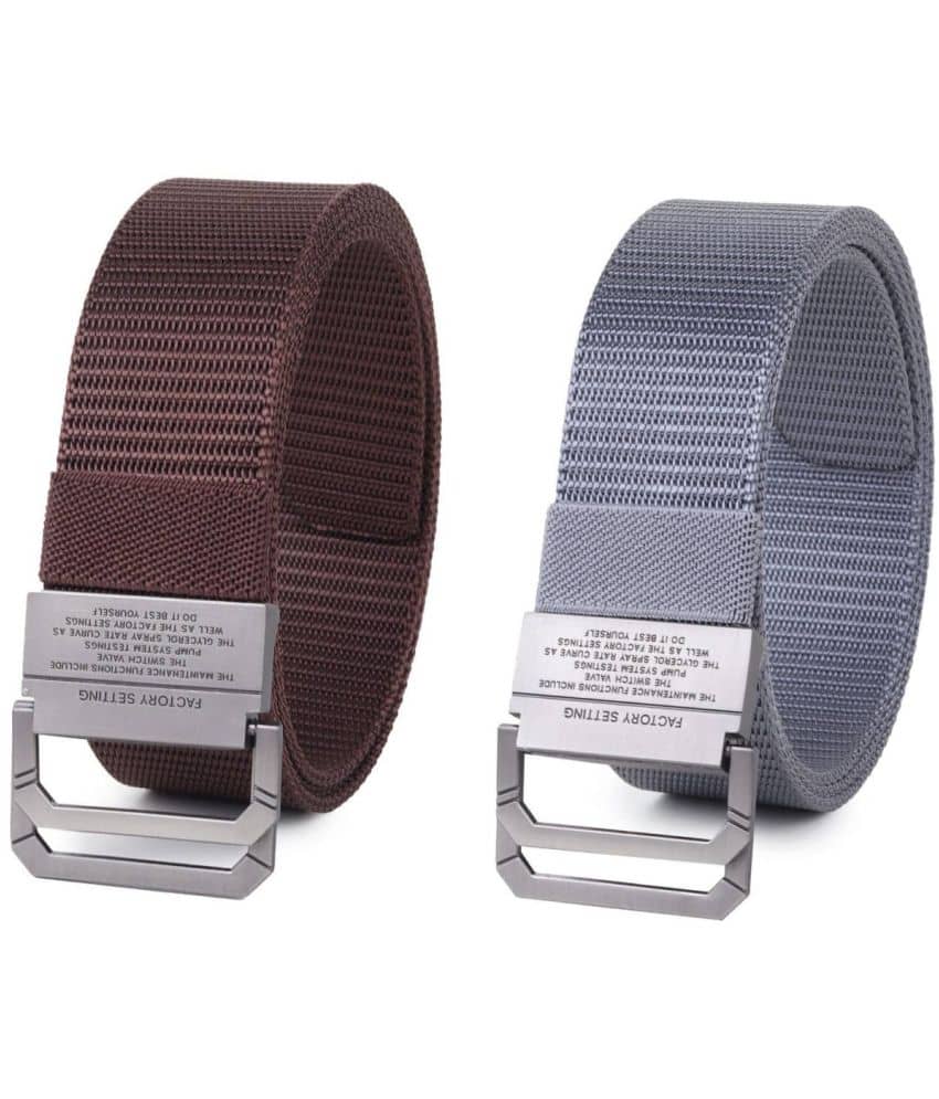 Zacharias - Multicolor Canvas Men's Casual Belt ( Pack of 2 )