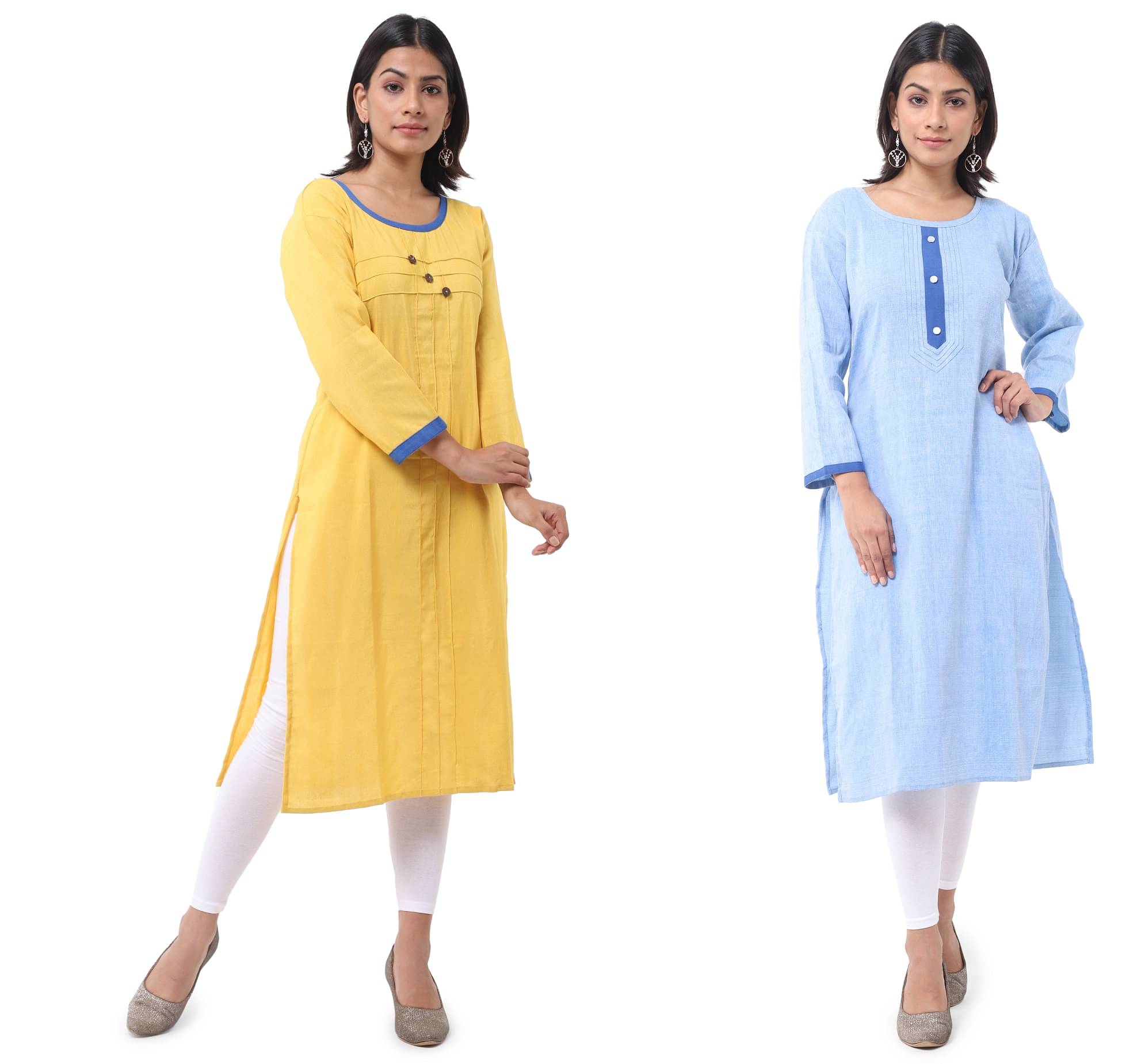 DESHBANDHU DBK - Multicolor Cotton Women's Straight Kurti ( Pack of 2 ) DESHBANDHU DBK - Multicolor Cotton Women's Straight Kurti ( Pack of 2 )
