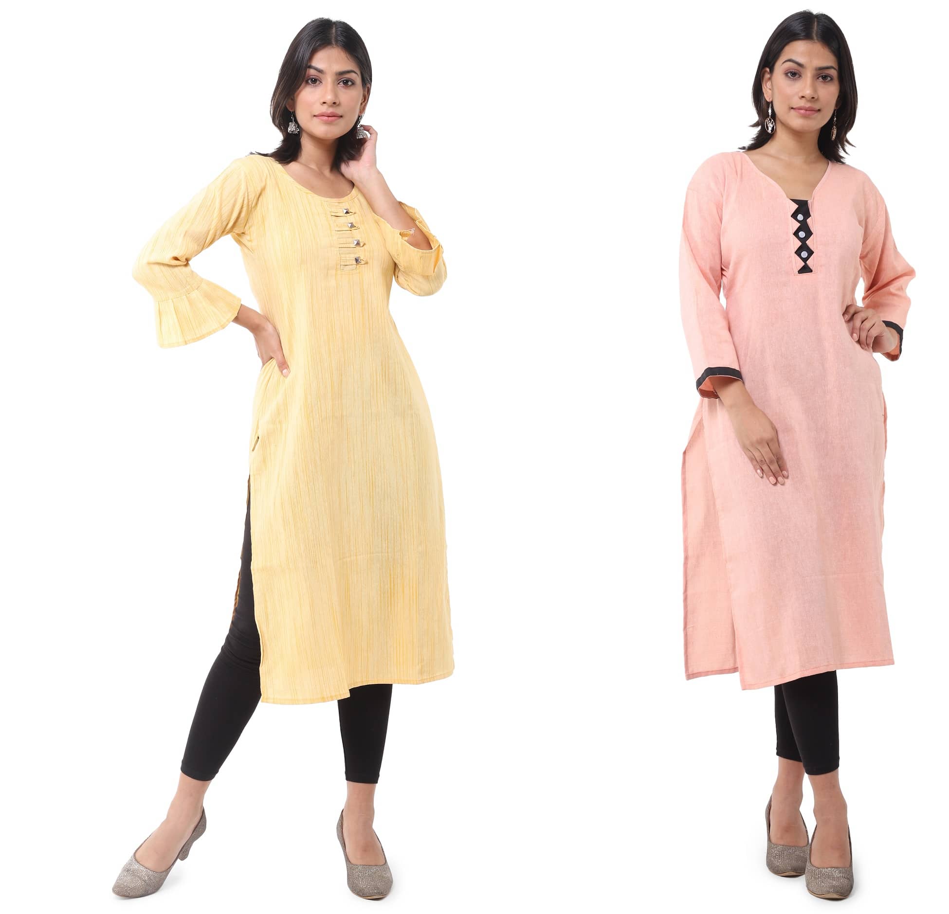 DESHBANDHU DBK - Multicolor Cotton Women's Straight Kurti ( Pack of 2 ) - Kurtis, Tunics | Buy online on ZillyBuy