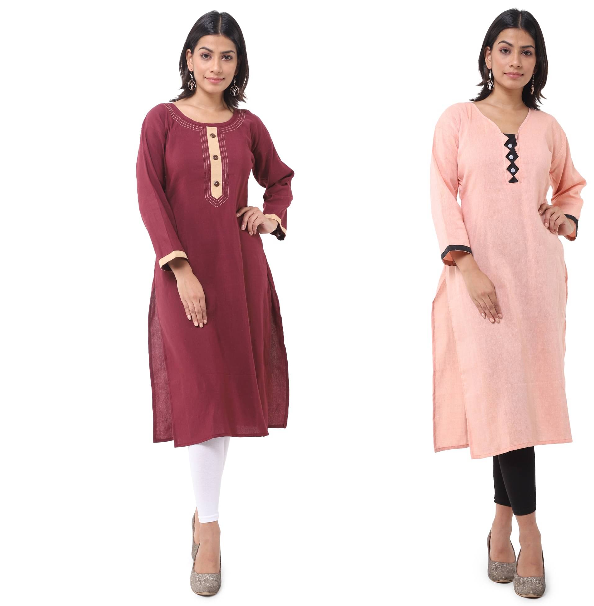 DESHBANDHU DBK - Multicolor Cotton Women's Straight Kurti ( Pack of 2 ) DESHBANDHU DBK - Multicolor Cotton Women's Straight Kurti ( Pack of 2 )