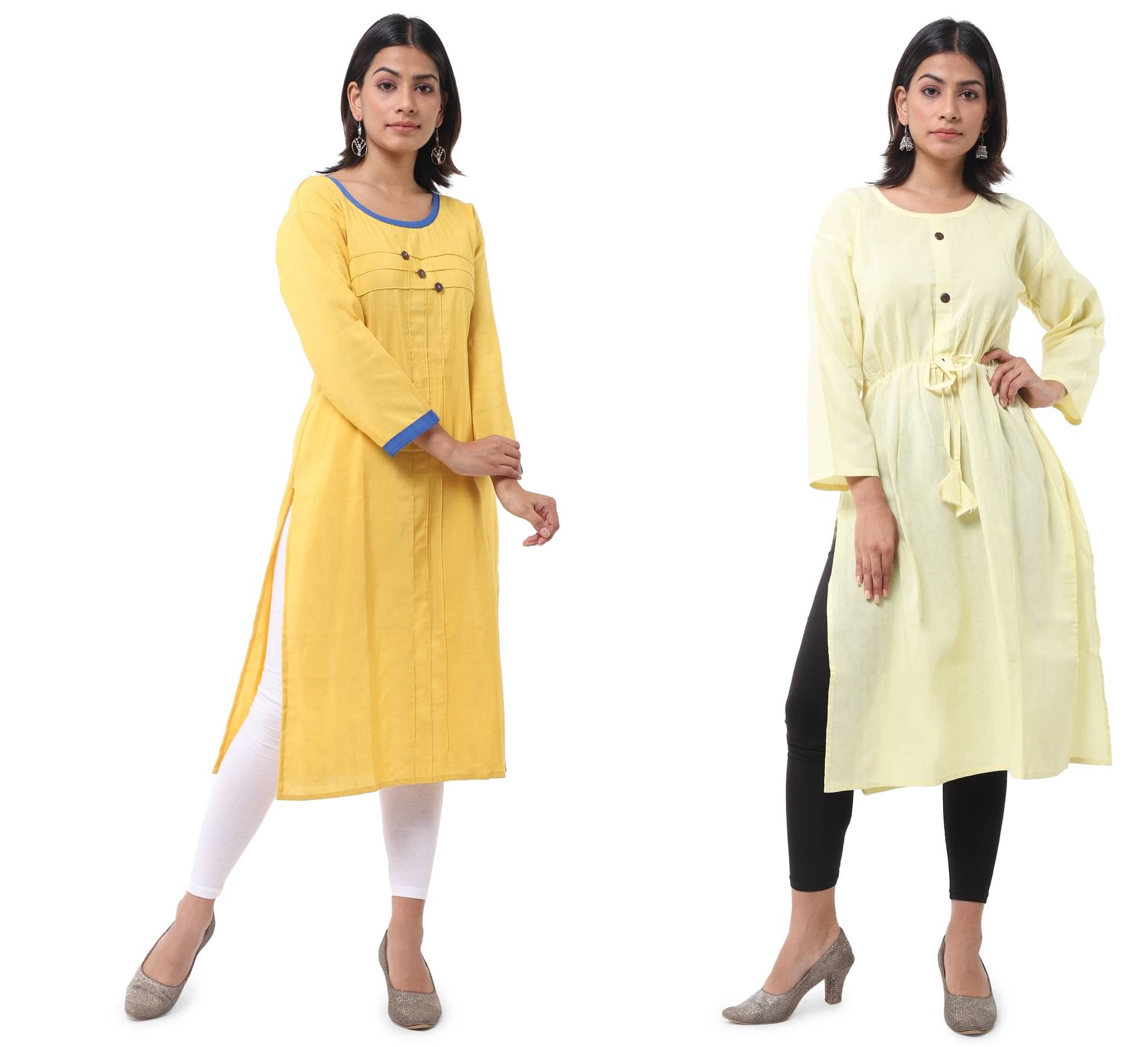 DESHBANDHU DBK - Multicolor Cotton Women's Straight Kurti ( Pack of 2 ) DESHBANDHU DBK - Multicolor Cotton Women's Straight Kurti ( Pack of 2 )
